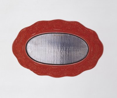 图片[3]-Clear red Sanskrit lotus leaf plate-China Archive